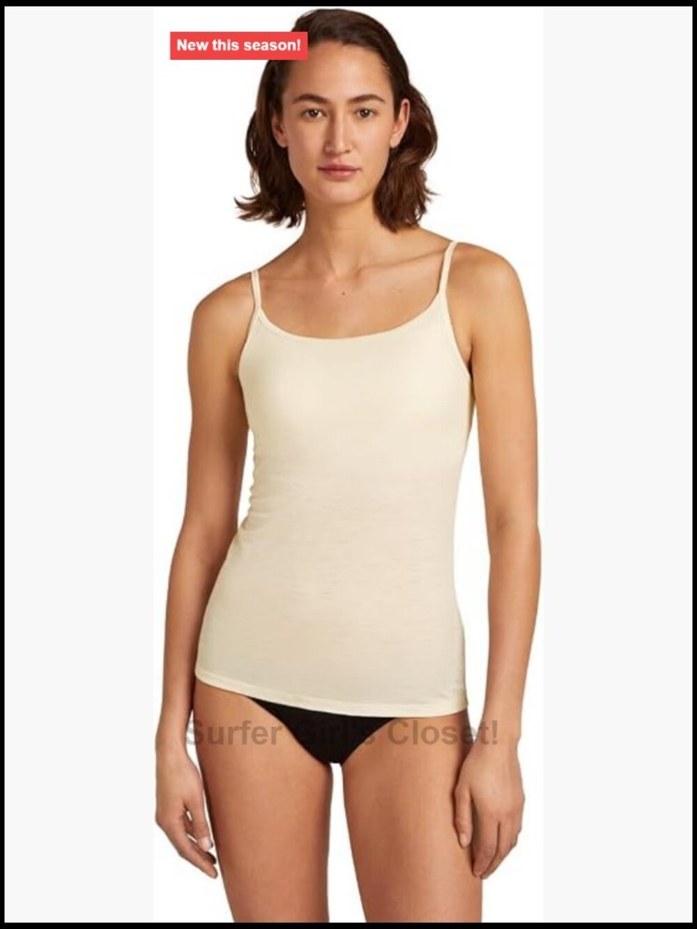 Merino Wool Tank with Built-in Bra, Sleeveless Pull-On, S-XL, All Season